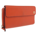 GUCCI Interlocking Long Wallet Leather Outlet Orange Gold 449397 Auth 212115A-1