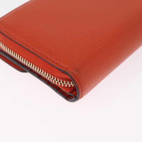 GUCCI Interlocking Long Wallet Leather Outlet Orange Gold 449397 Auth 212115A