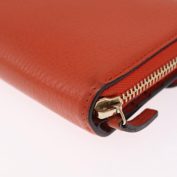 GUCCI Interlocking Long Wallet Leather Outlet Orange Gold 449397 Auth 212115A