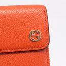 GUCCI Interlocking Long Wallet Leather Outlet Orange Gold 449397 Auth 212115A-13