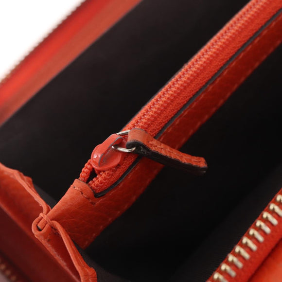 GUCCI Interlocking Long Wallet Leather Outlet Orange Gold 449397 Auth 212115A