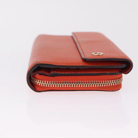 GUCCI Interlocking Long Wallet Leather Outlet Orange Gold 449397 Auth 212115A