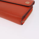 GUCCI Interlocking Long Wallet Leather Outlet Orange Gold 449397 Auth 212115A-9