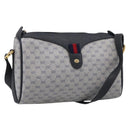 GUCCI Micro GG Supreme Sherry Line Bag PVC Navy Gold 89 02 018 Auth 212116-1