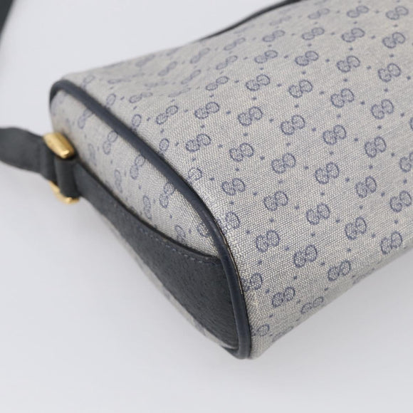 GUCCI Micro GG Supreme Sherry Line Bag PVC Navy Gold 89 02 018 Auth 212116