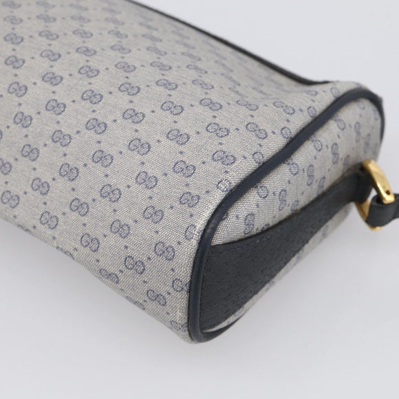 GUCCI Micro GG Supreme Sherry Line Bag PVC Navy Gold 89 02 018 Auth 212116