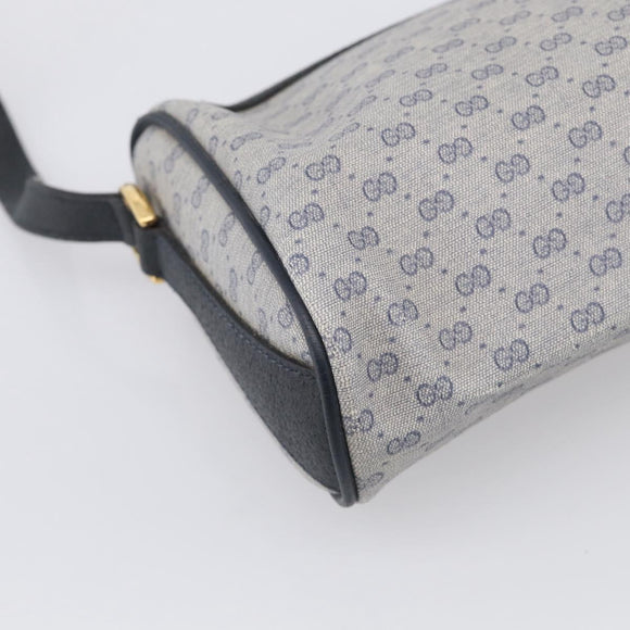 GUCCI Micro GG Supreme Sherry Line Bag PVC Navy Gold 89 02 018 Auth 212116