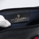 GUCCI Micro GG Supreme Sherry Line Bag PVC Navy Gold 89 02 018 Auth 212116-15
