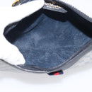 GUCCI Micro GG Supreme Sherry Line Bag PVC Navy Gold 89 02 018 Auth 212116-16