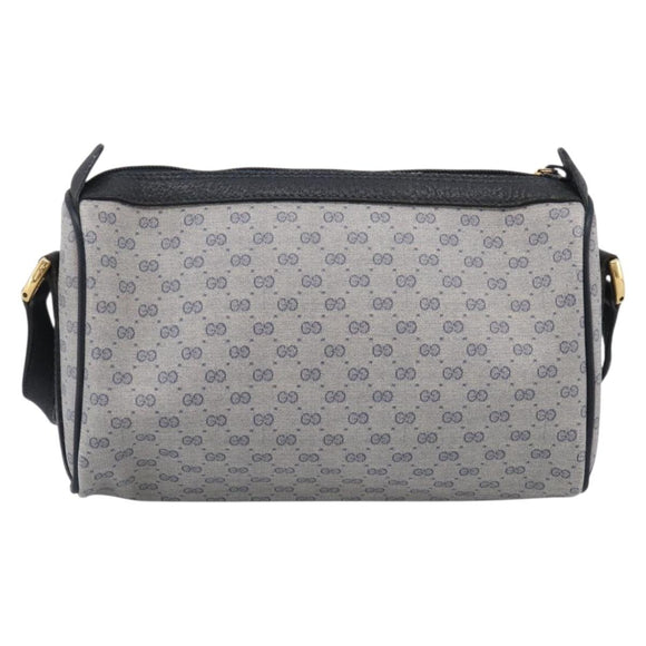 GUCCI Micro GG Supreme Sherry Line Bag PVC Navy Gold 89 02 018 Auth 212116