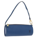 LOUIS VUITTON Epi Soufflot Pouch Blue LV Auth 212119V-1