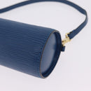 LOUIS VUITTON Epi Soufflot Pouch Blue LV Auth 212119V-12