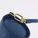 LOUIS VUITTON Epi Soufflot Pouch Blue LV Auth 212119V-16