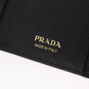PRADA Key Case Safiano Leather Black Gold Auth 212121M-14