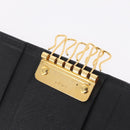PRADA Key Case Safiano Leather Black Gold Auth 212121M-16