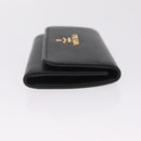 PRADA Key Case Safiano Leather Black Gold Auth 212121M-4