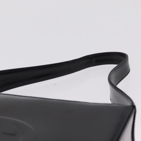 GUCCI Shoulder Bag Patent Leather Black Silver 000 1013 0506 Auth 212123