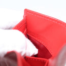 PRADA Trifold Wallet Leather Red Gold Tone Auth 212128M-21