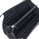 CHANEL Wild Stitch Long Wallet Leather Black Silver CC Auth 212153V-14