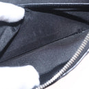 CHANEL Wild Stitch Long Wallet Leather Black Silver CC Auth 212153V-19