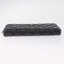 CHANEL Wild Stitch Long Wallet Leather Black Silver CC Auth 212153V-7