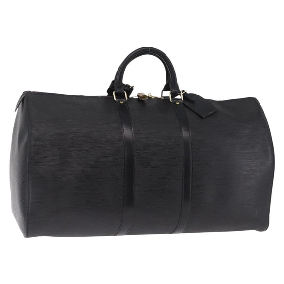 LOUIS VUITTON Epi Keepall 50 Boston Bag Black M42962 LV Auth 212156A