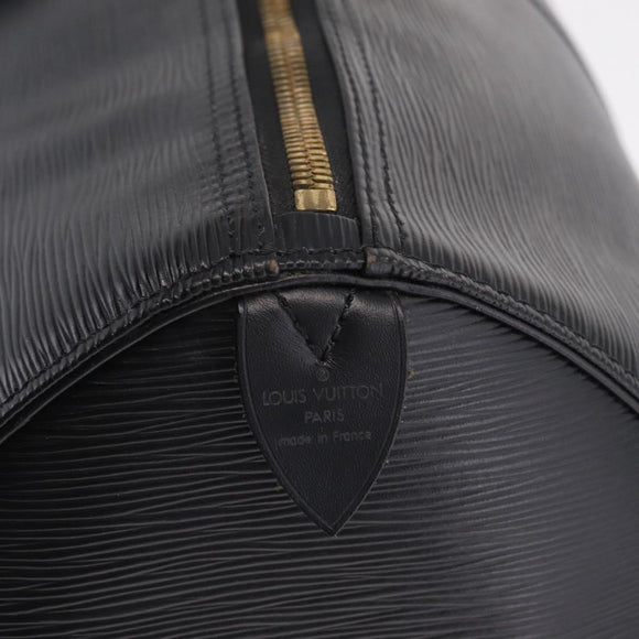 LOUIS VUITTON Epi Keepall 50 Boston Bag Black M42962 LV Auth 212156A