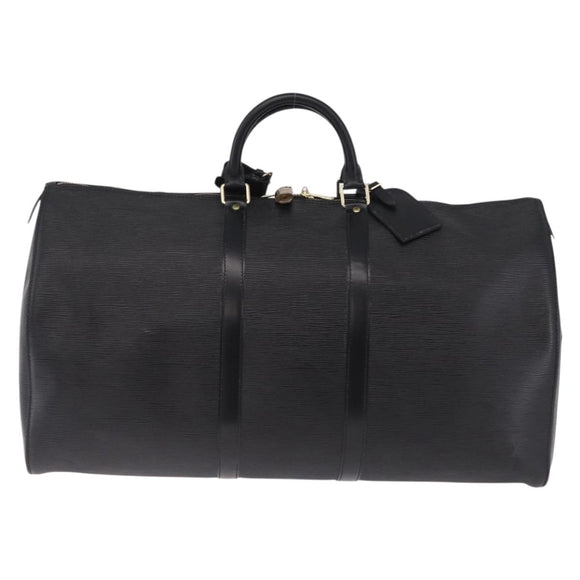 LOUIS VUITTON Epi Keepall 50 Boston Bag Black M42962 LV Auth 212156A