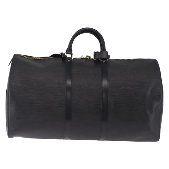LOUIS VUITTON Epi Keepall 50 Boston Bag Black M42962 LV Auth 212156A
