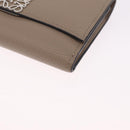 LOEWE Bifold Wallet Leather Beige Silver Auth 212160M-10