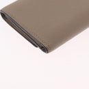 LOEWE Bifold Wallet Leather Beige Silver Auth 212160M-11