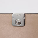 LOEWE Bifold Wallet Leather Beige Silver Auth 212160M-15