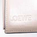 LOEWE Bifold Wallet Leather Beige Silver Auth 212160M-16