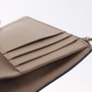 LOEWE Bifold Wallet Leather Beige Silver Auth 212160M-20