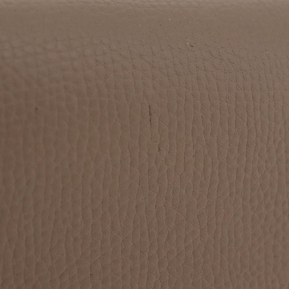 LOEWE Bifold Wallet Leather Beige Silver Auth 212160M