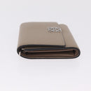 LOEWE Bifold Wallet Leather Beige Silver Auth 212160M-6