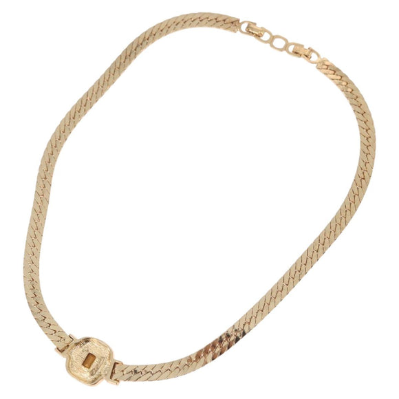 Christian Dior Necklace Metal Gold Auth 212167M