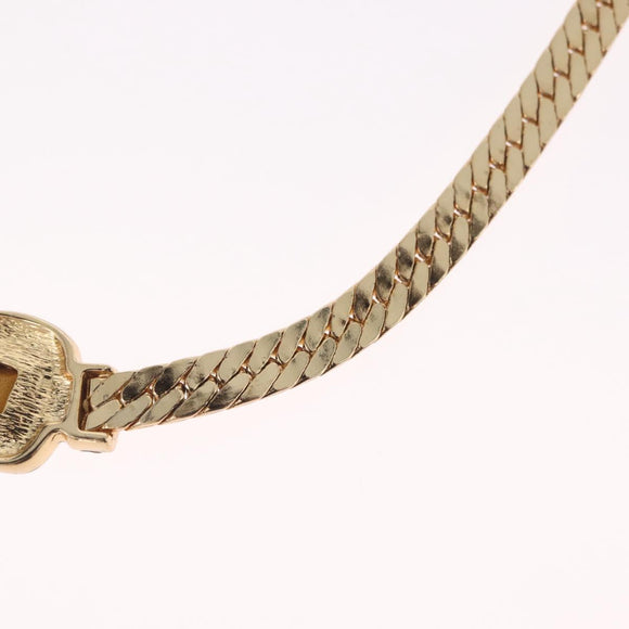 Christian Dior Necklace Metal Gold Auth 212167M