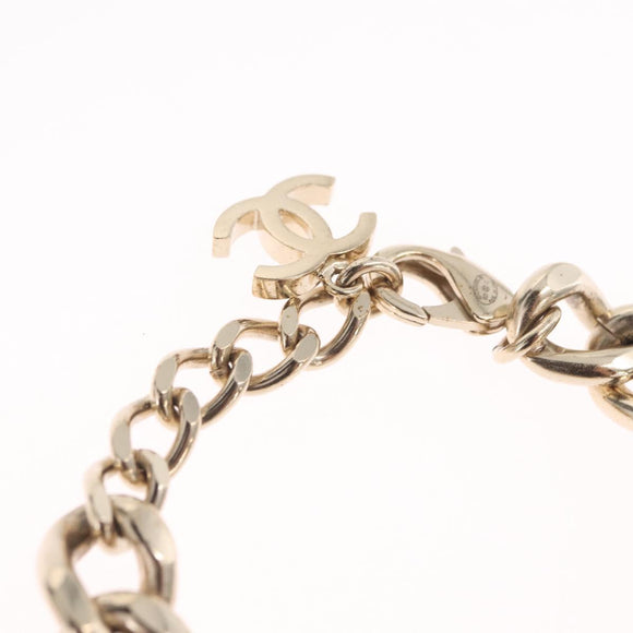 CHANEL Bracelet Metal Champagne Gold CC Auth 212168M