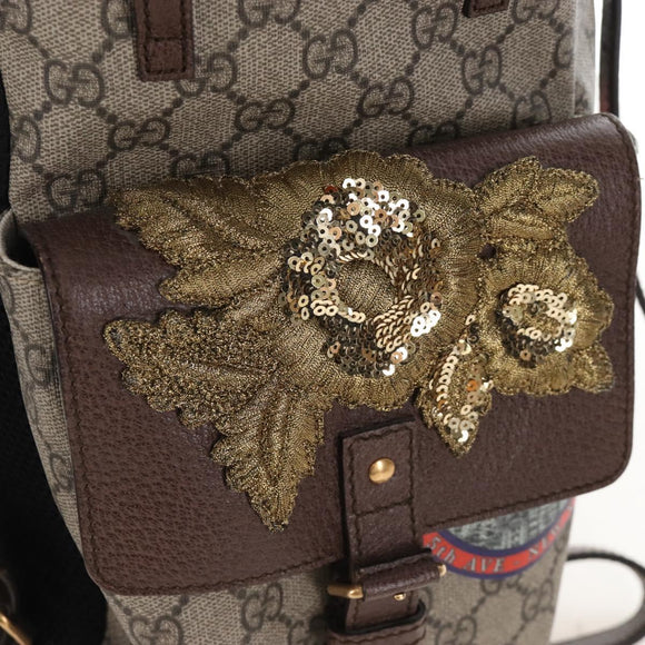 GUCCI GG Supreme Disney Collaboration Backpack PVC Beige 460029 Auth 212401SM