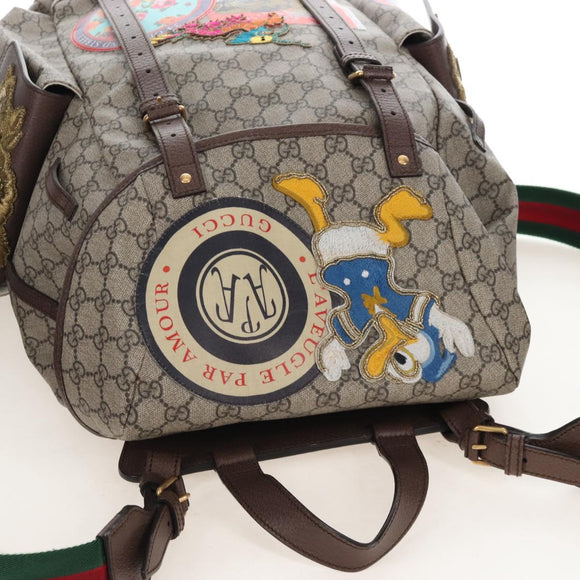 GUCCI GG Supreme Disney Collaboration Backpack PVC Beige 460029 Auth 212401SM