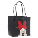 kate spade x Disney Minnie Mouse Tote Bag Leather Black Auth 212406M-1