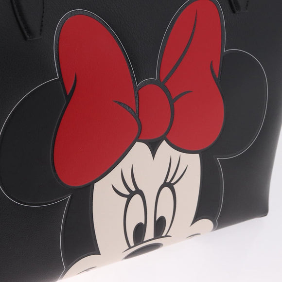 kate spade x Disney Minnie Mouse Tote Bag Leather Black Auth 212406M