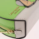 kate spade x Disney Tinkerbell Shoulder Bag Leather Green Gold Auth 212407M-10