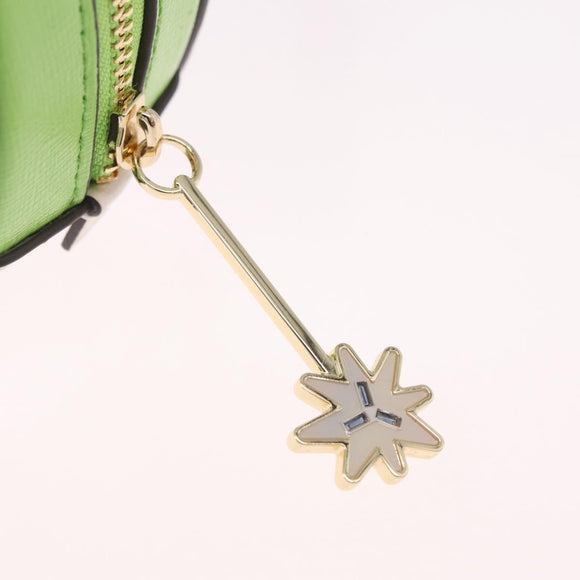 kate spade x Disney Tinkerbell Shoulder Bag Leather Green Gold Auth 212407M