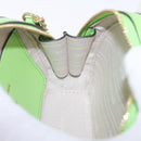 kate spade x Disney Tinkerbell Shoulder Bag Leather Green Gold Auth 212407M-20