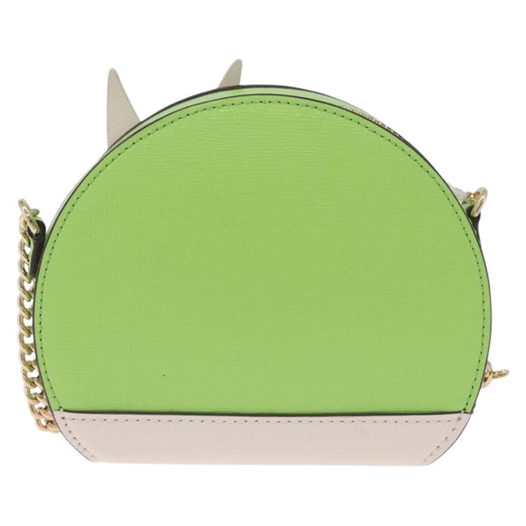 kate spade x Disney Tinkerbell Shoulder Bag Leather Green Gold Auth 212407M