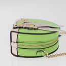 kate spade x Disney Tinkerbell Shoulder Bag Leather Green Gold Auth 212407M-4