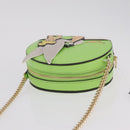 kate spade x Disney Tinkerbell Shoulder Bag Leather Green Gold Auth 212407M-6