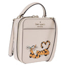 kate spade x Disney Shoulder Bag Leather 2way Beige Gold Auth 212408M-1